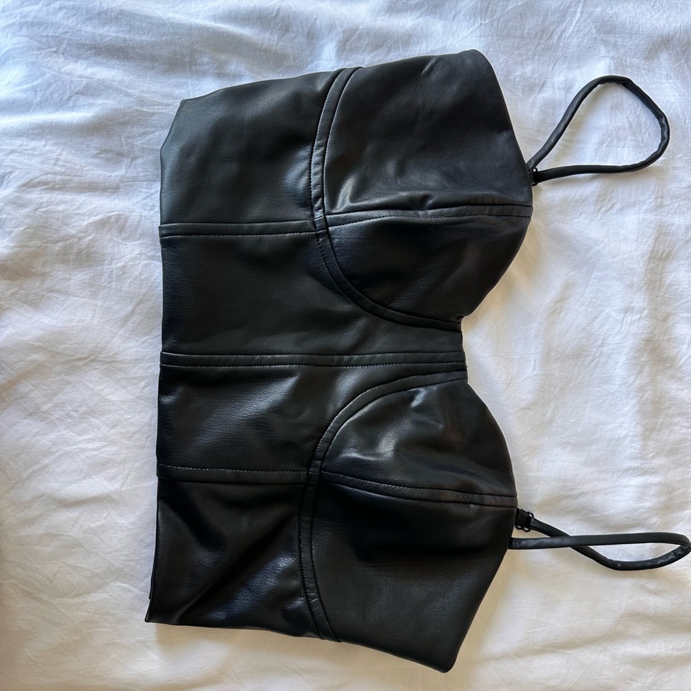 Express leather corset top